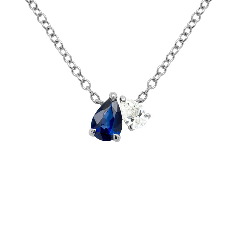Sapphire & Diamond 2-Stone Pendant