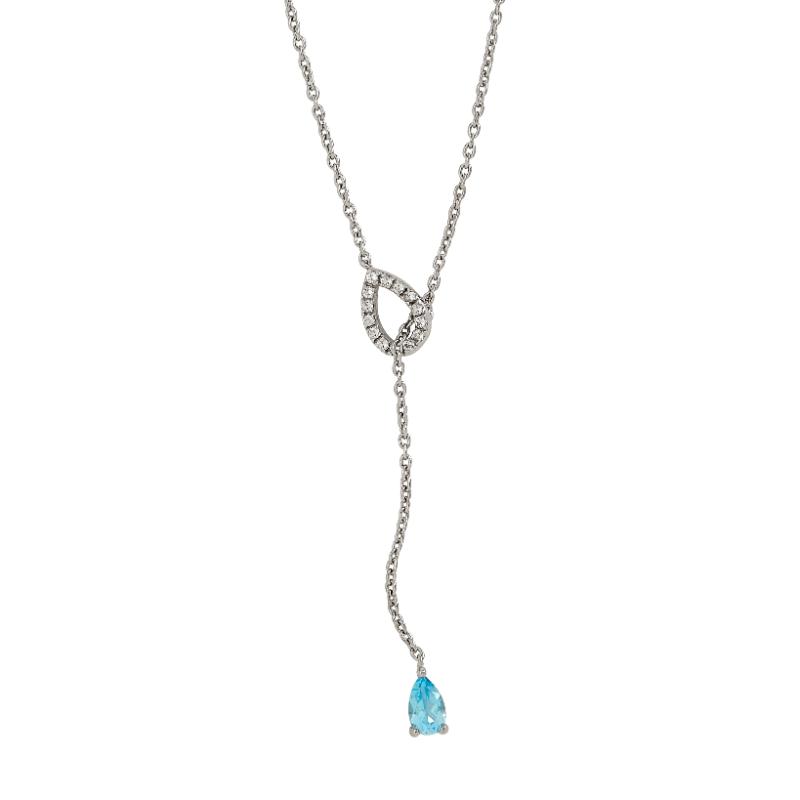 Blue Topaz PaperClip Pendant