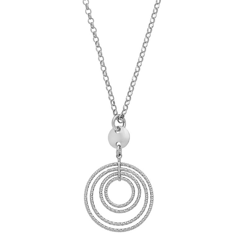 Diamond Cut Four Circle Pendant