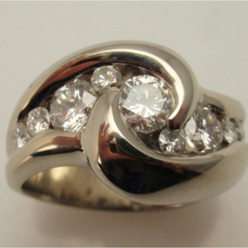 Custom Diamond Swirl Ring