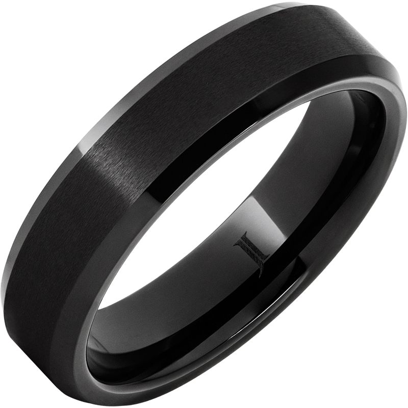Black Diamond Ceramic - Ring With Satin Center