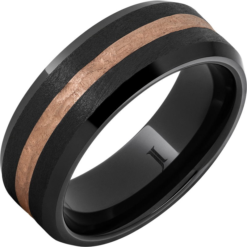 Black Diamond Ceramic™ Ring with 14k Rose Gold Inlay