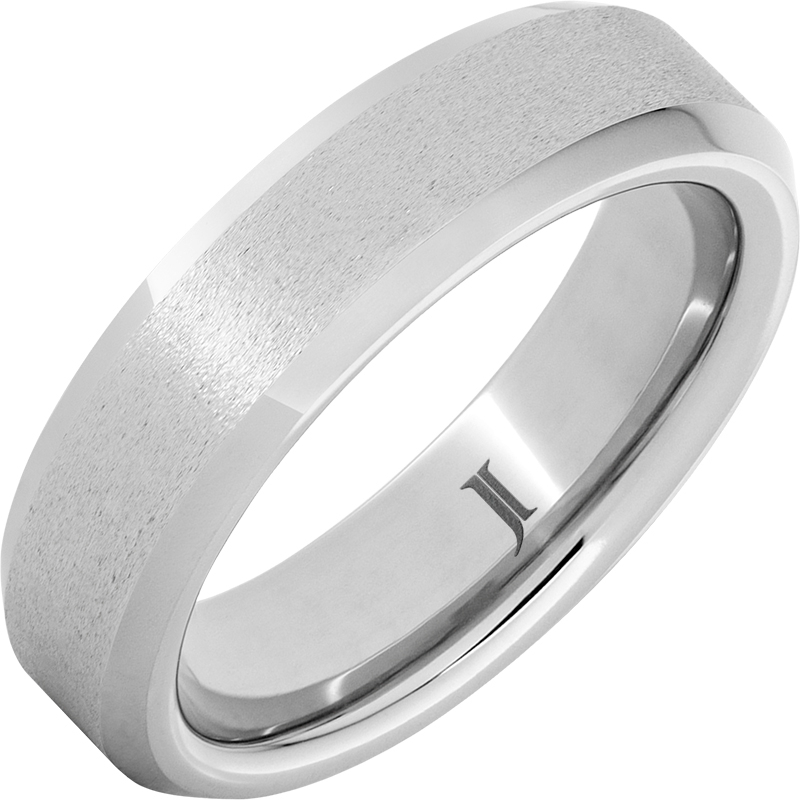 Serinium?Beveled Ring with Stone Finish