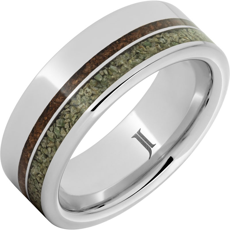 Serinium&reg; Ring with Dual Dinosaur Fossil Inlays