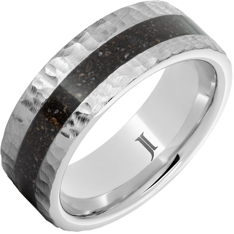 Serinium&reg; Ring with Grey Dinosaur Bone Inlay
