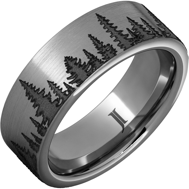 Rugged Tungsten&trade; Forest Scene Ring with Satin Finish