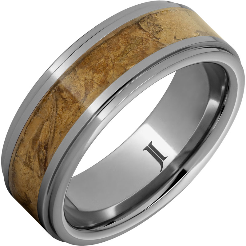Lonsdale - Rugged Tungsten - Natural Cigar Wrapper Inlay Ring