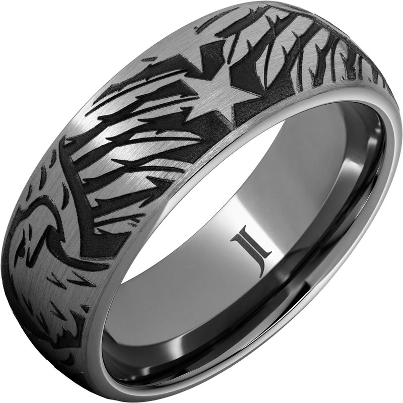 Rugged Tungsten&trade; Ring with American Bald Eagle Engraving