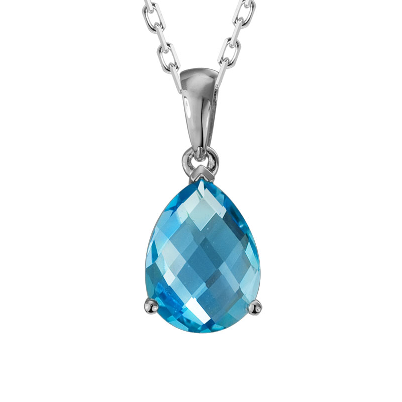 Blue Topaz Drop Pendant