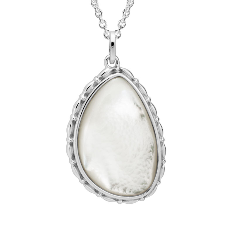 Mother Of Pearl Abstract Teardrop Pendant