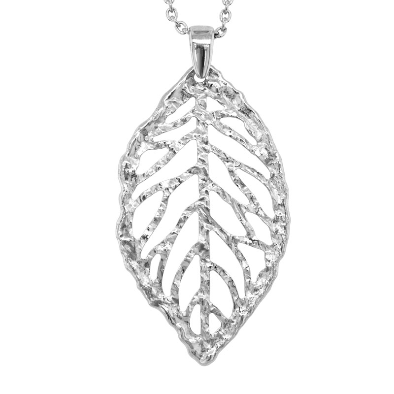 Textured Leaf Pendant